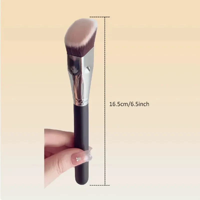 Pinceau de maquillage à tête plate biseautée, 1 pièce, pour fond de teint, Contour trapézoïdal, outils de maquillage professionnels pour débutants