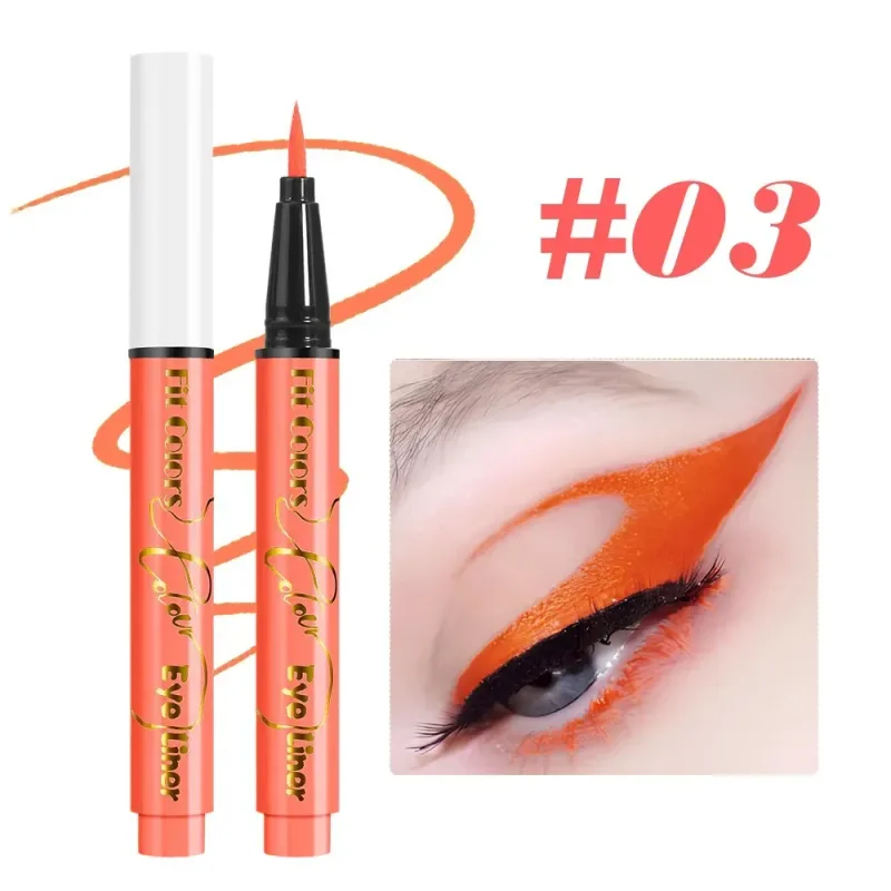 Pena Eyeliner Cair Cahaya Neon UV Tahan Air Cat Warna Wajah Neon Warna-warni Riasan Mata Panggung Seni Pesta Natal Halloween — image 11