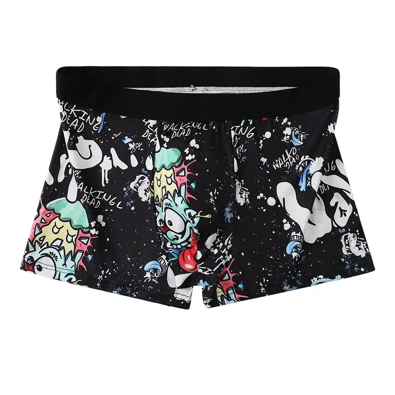 5 Stück zufällige atmungsaktive Boxer-Unterwäsche für Herren mit bunten Graffiti-Mustern, elastischem Bund, trendige und modische Unterwäsche — image 11