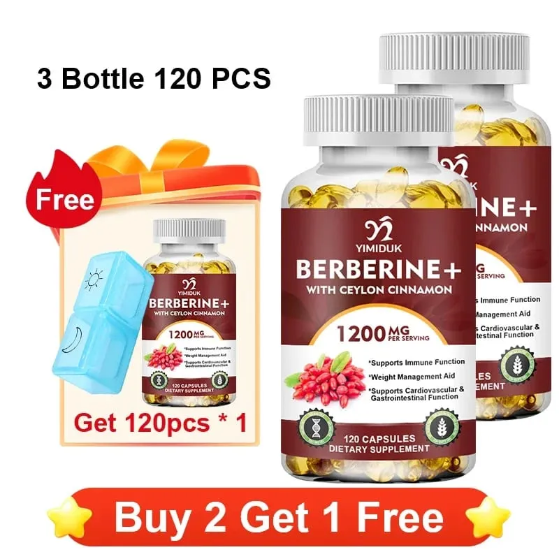 Berberine 1200mg Supplement Supports AMPK Activation Healthy Glucose Metabolism Immunity & Weight Control for Adults — image 12