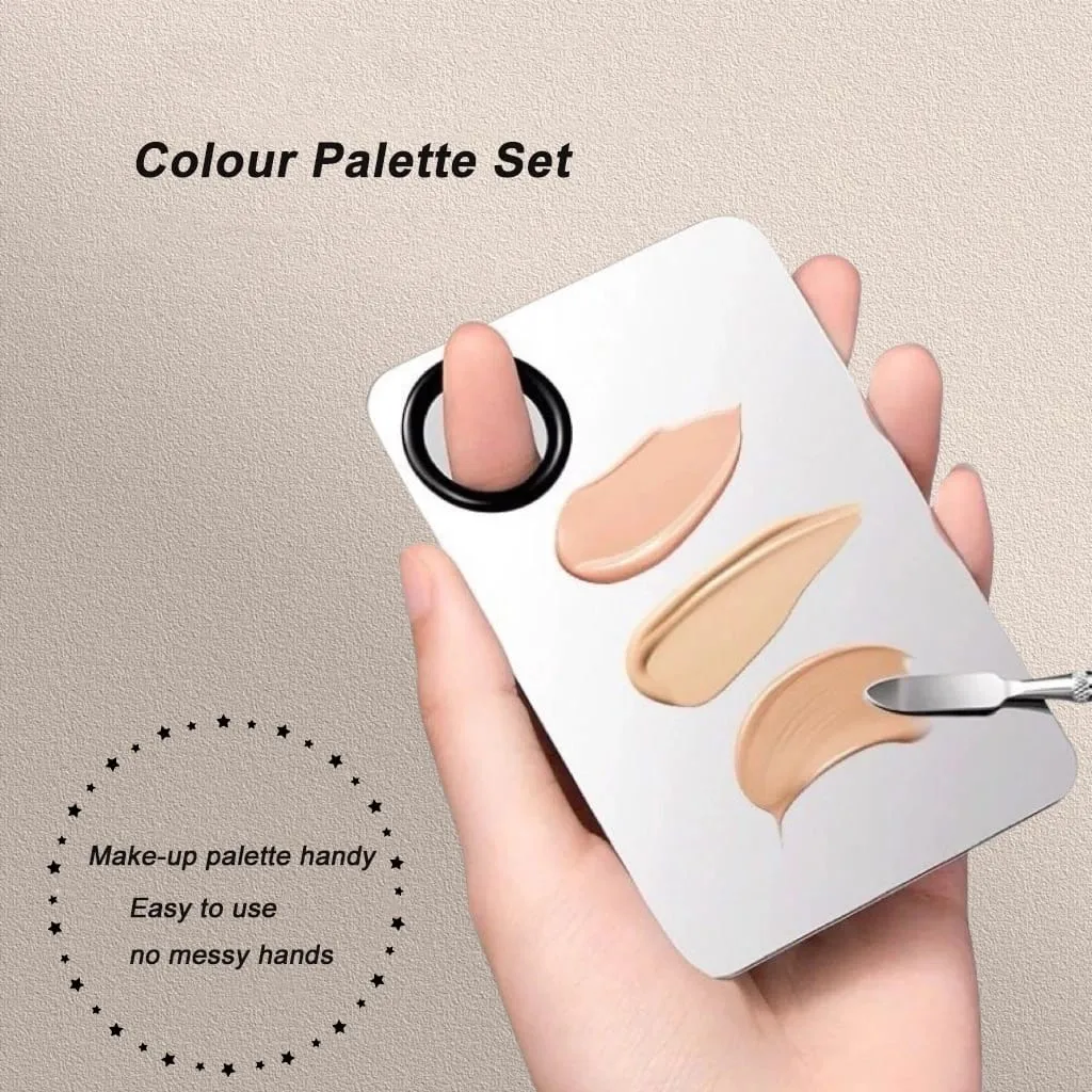 Make-up-Mischpalette, Foundation, Lippenstift, Lidschatten, Edelstahl-Mischpalette mit Spatel, Mischstab, Beauty-Tools, Nagel-A — image 5