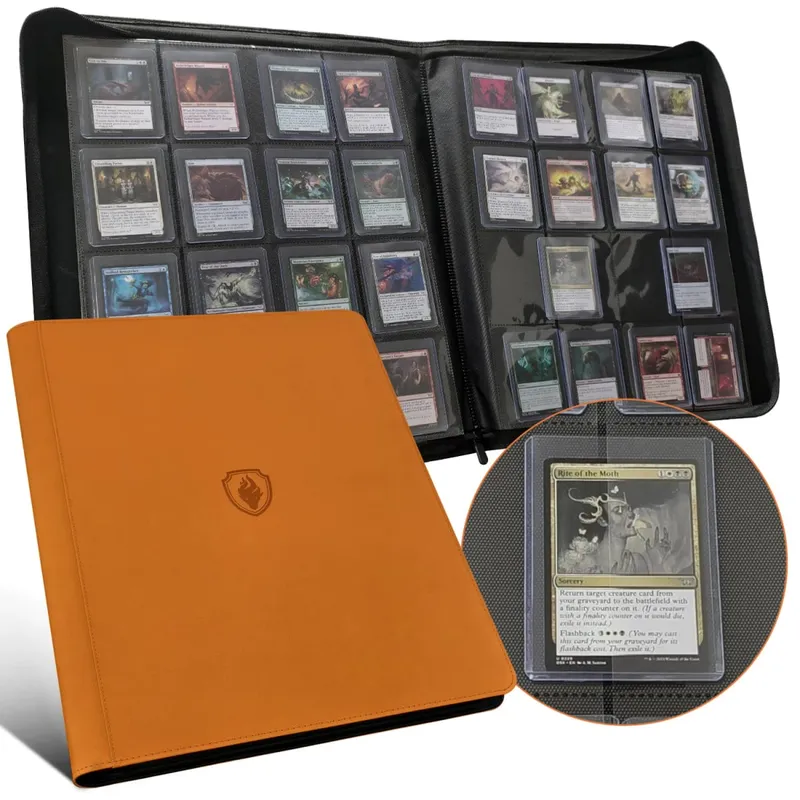 Carpeta de carga superior de 16 bolsillos con capacidad para 640 cargadores superiores: fundas premium para carpetas de carga superior para tarjetas rígidas de 3' x 4'