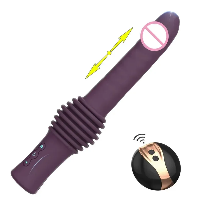 Macchina telescopica automatica per il sesso, telecomando, vibratori per dildo, massaggiatore riscaldante, punto G, giocattolo retrattile per donna