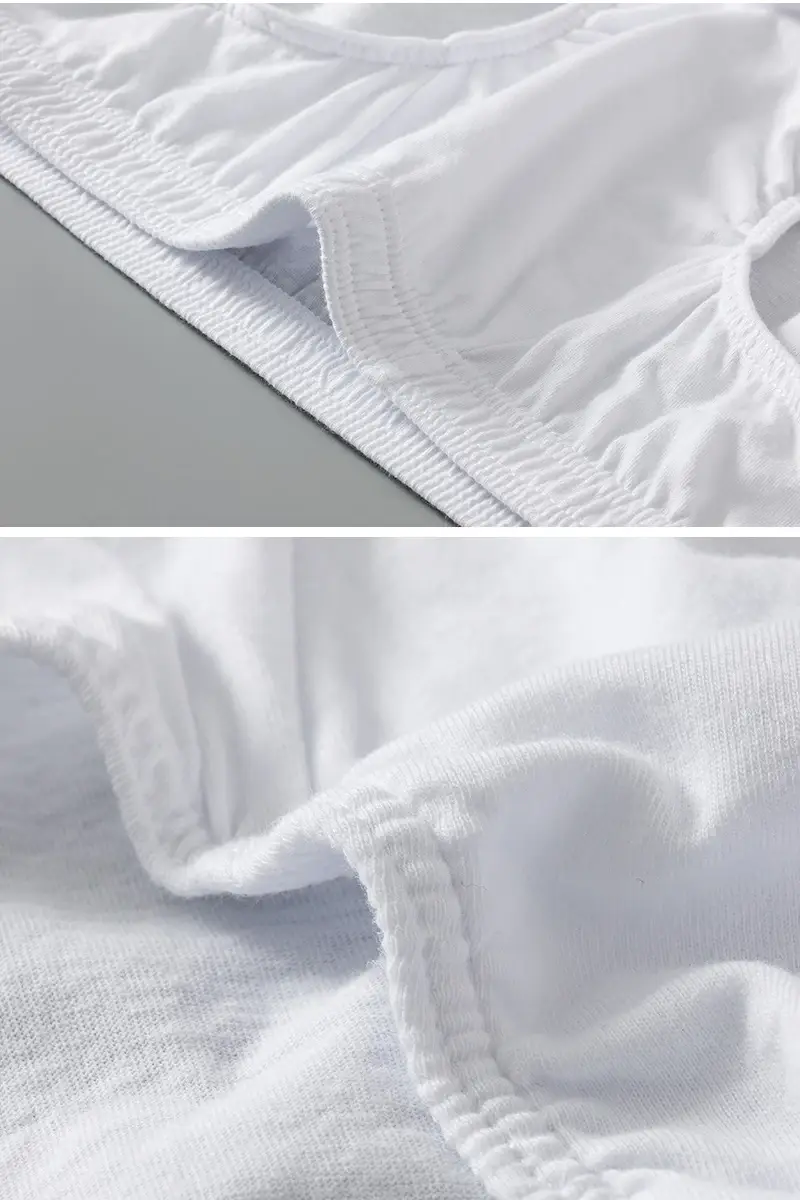 Men's Underwear Pure White Cotton Triangle Briefs Simple Comfort Breathable Underpants