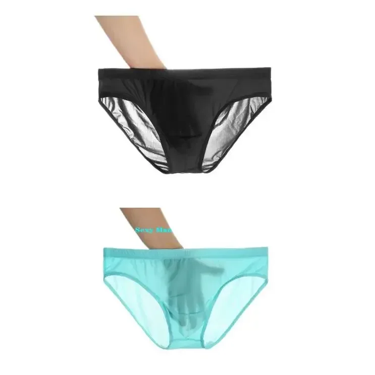 2PCS Ultra Thin Ice Silk กางเกง Plus ขนาด M-4XL สีทึบเยาวชนโปร่งแสงต่ำเอว Breathable เซ็กซี่ชายกางเกง — image 16