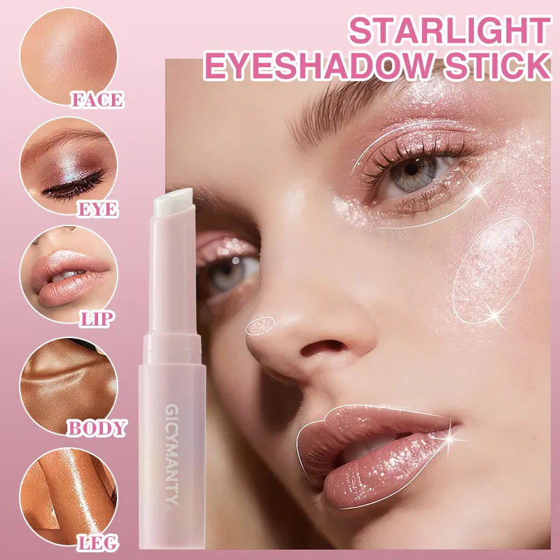 Barra de sombra de ojos brillante, película de secado rápido, luz de bloqueo, sombra de ojos brillante que no se decolora, resaltador de labios para el cuerpo y la cara — image 6