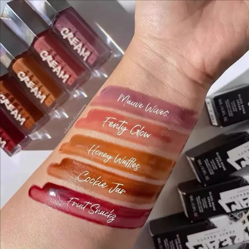 Hot Fenty Beauty Lipgloss Lippenstift Wasserglanz Highlight Mirror Lasting FUSSY HEAT RIRI Funkelnde, charmante, feuchtigkeitsspendende Lippenpflege — image 6