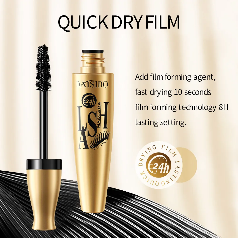 3D มาสคาร่าไฟเบอร์ยาวสีดำกันน้ำมาสคาร่าสีดำ Volume Curling Eyelash EXTENSION แต่งหน้าเครื่องสำอางค์มาสคาร่า Liquid — image 2
