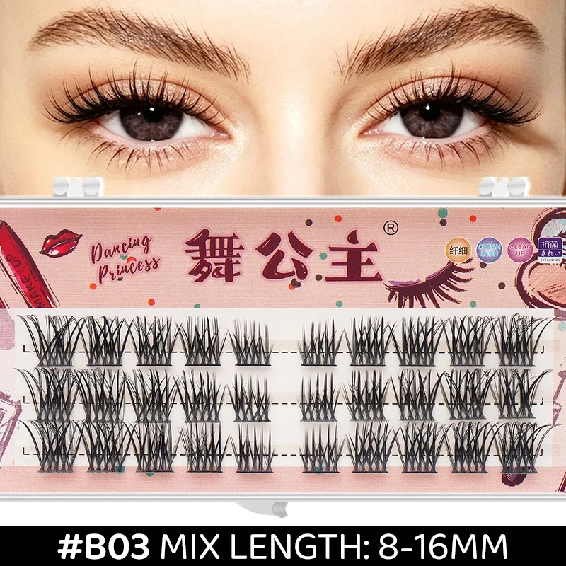 3 linhas diy grosso individual cluster extensões de chicote segmentado natural lash clusters estilo olho auto-enxerto cílios maquiagem — image 13