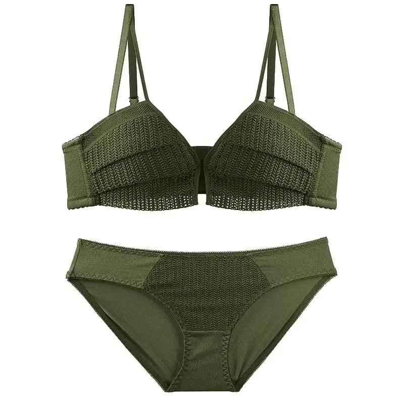Lingerie Set Female Deep V Sexy Thick Wireless Seamless Push Up Comfort Bra And Panty Set Breathable Underwear For Women — image 9