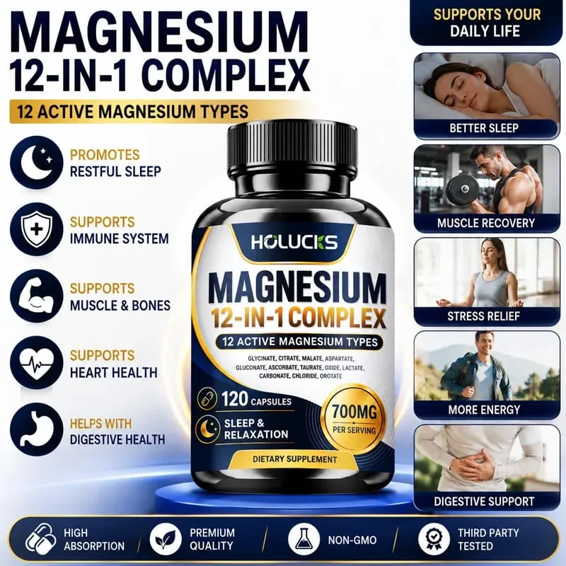 Magnesiumcapsules met 1000 mg citraat Ondersteuning Ontspanning Verlicht vermoeidheid Hartgezondheid Dagelijkse vitaliteit voor mannen en vrouwen — image 5