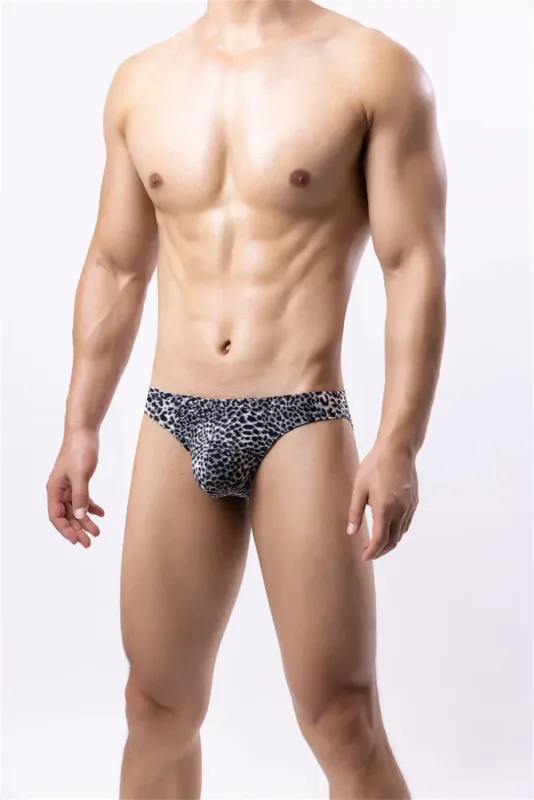 Seluar Dalam Lelaki Seksi Seluar Dalam Corak Leopard Pinggang Rendah Seluar Slip Lembut Pakaian Dalam Seluar Dalam Kantung Tangas Sexis De Hombre