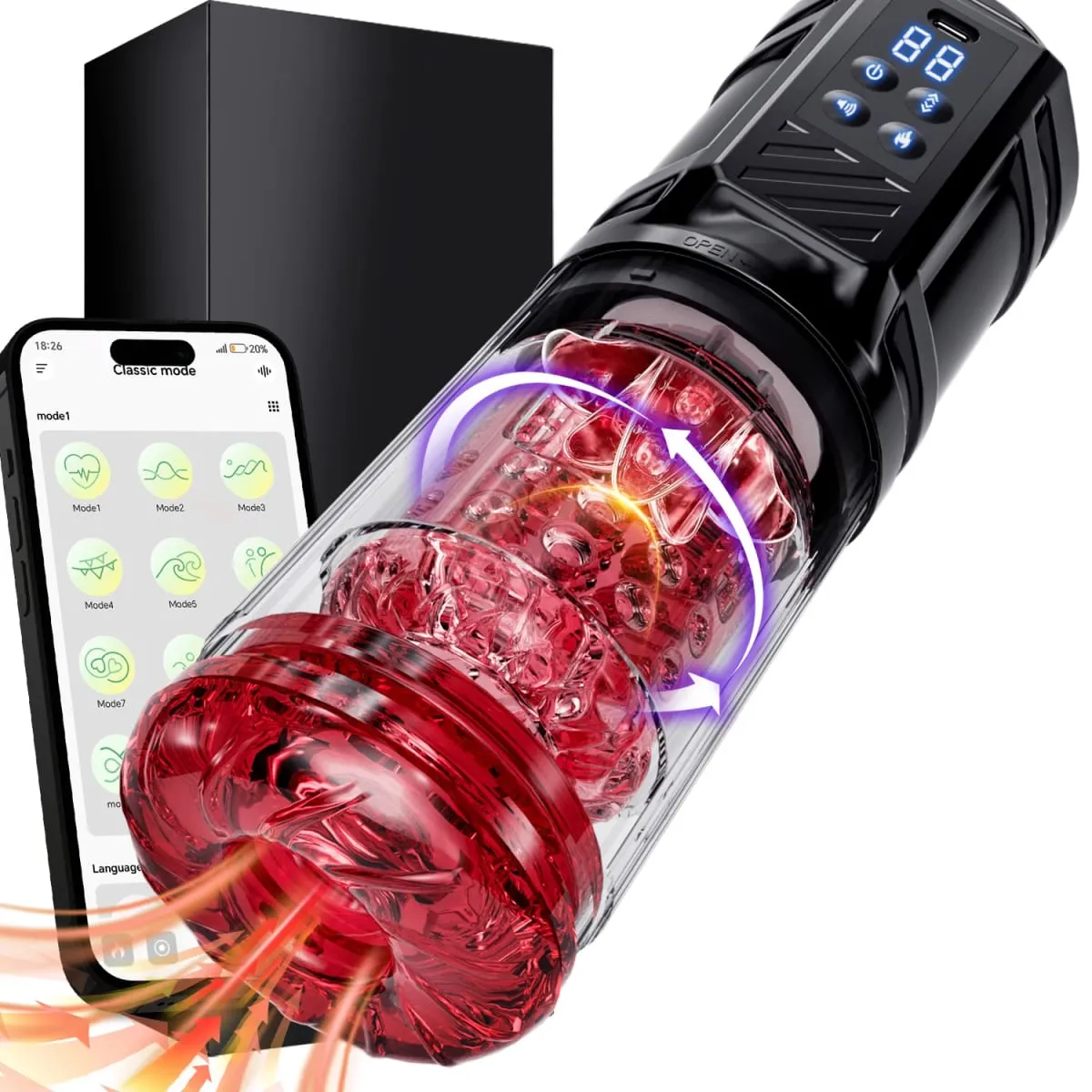 Masturbador masculino automático controlado por aplicativo, 7 modos de bolso vibratório, textura 3D realista, Stroker apertado, brinquedo sexual pro — image 1