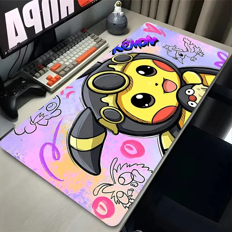 Muismat Groot spel Rubberen bureaumat Computertoetsenbord Pad P-Pokemon Pikachu PC Gaming Accessoires Tapijt Kawaii muismat — image 4
