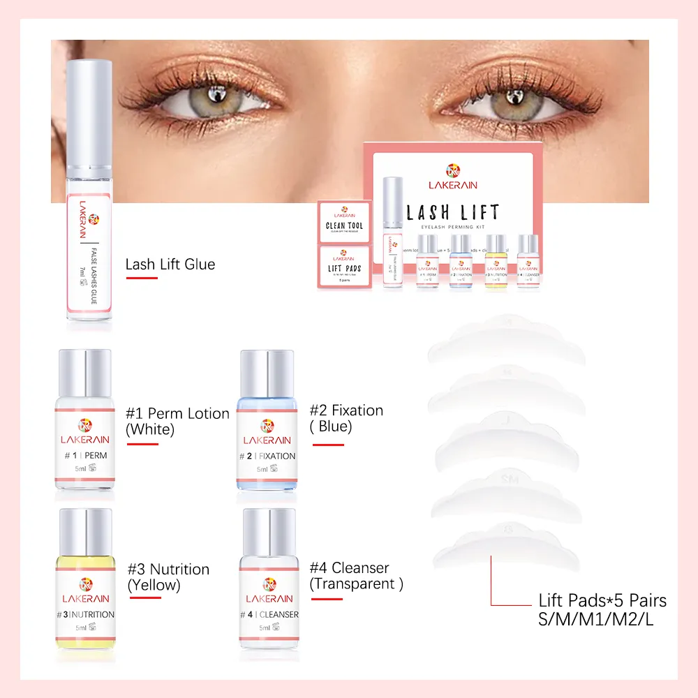 Spedizione gratuita Kit per sollevamento ciglia a lunga durata Sollevamento ciglia Perming Lozione Fissaggio Colla Ricci Lasher Salone di bellezza Uso domestico Kit Pro — image 5