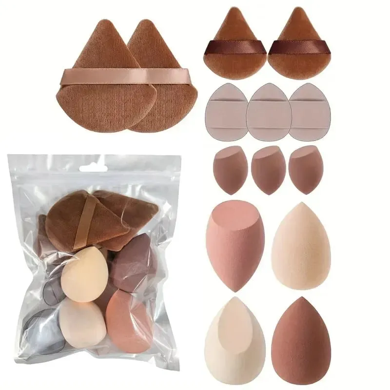 14 pièces éponge de maquillage mélangeur cosmétique beauté oeuf fond de teint éponges bouffées de poudre accessoires de maquillage outils de maquillage pour femmes — image 8