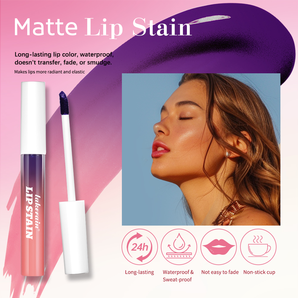 Blading Lipgloss-Set zum Abziehen und Aufkleben, langlebiger, wasserfester rosafarbener Lipgloss, übertragungsbeständig, natürliche Lippenkosmetik, 3 Farben — image 3