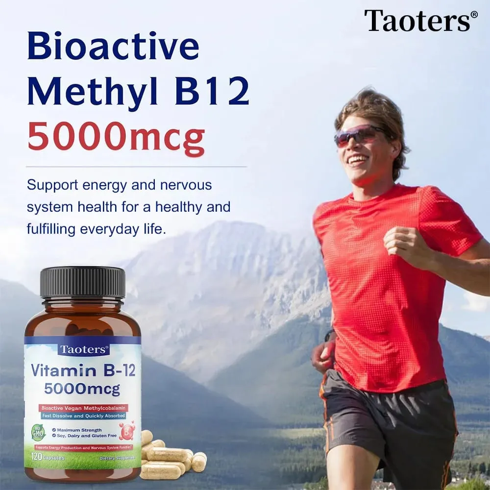 Vitamin B12 Capsules 5000 Mcg Bioactive Vegan Methylcobalamin Supports Energy Production and Nervous System Function — image 3