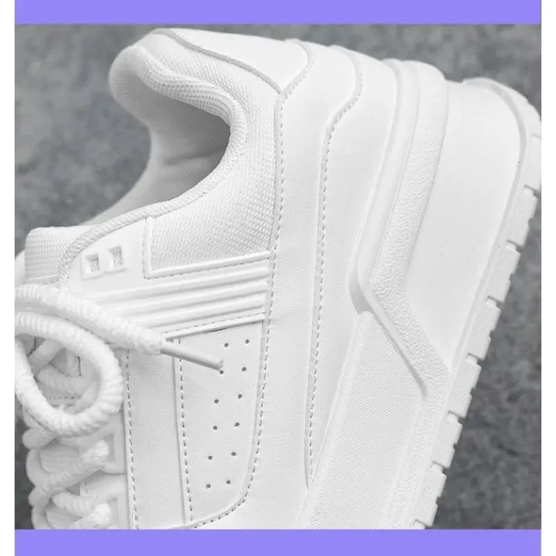 Scarpe da ginnastica da uomo primavera autunno design unico versatile casual nero puro sport per adolescenti fondo spesso aumento pantaloni alla moda — image 6