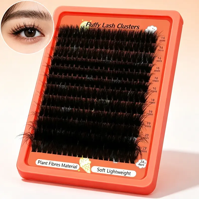 Cluster Lashes D Curl Μικτού Μήκους Δραματικός Όγκος DIY Extensions Eyelash Μαλακές επαναχρησιμοποιούμενες ψεύτικες βλεφαρίδες για αρχάριους Μακιγιάζ ματιών