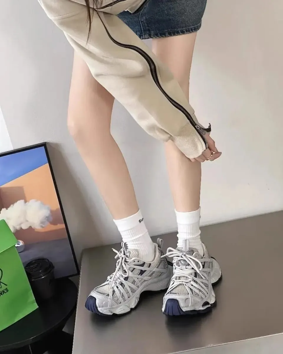 Frühling Sommer Neue Stil Männer Frauen Papa Schuhe Dicken Boden Netto Oberfläche Sport Schuhe Trendy Vielseitig Atmungsaktive Krawatte Schuhe — image 6