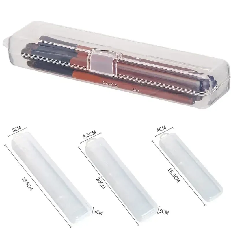 Přenosný organizér štětců na make-up Tužka na obočí Nádobí Hůlky Průhledné s víkem Úložný box Kuchyňské doplňky — image 1
