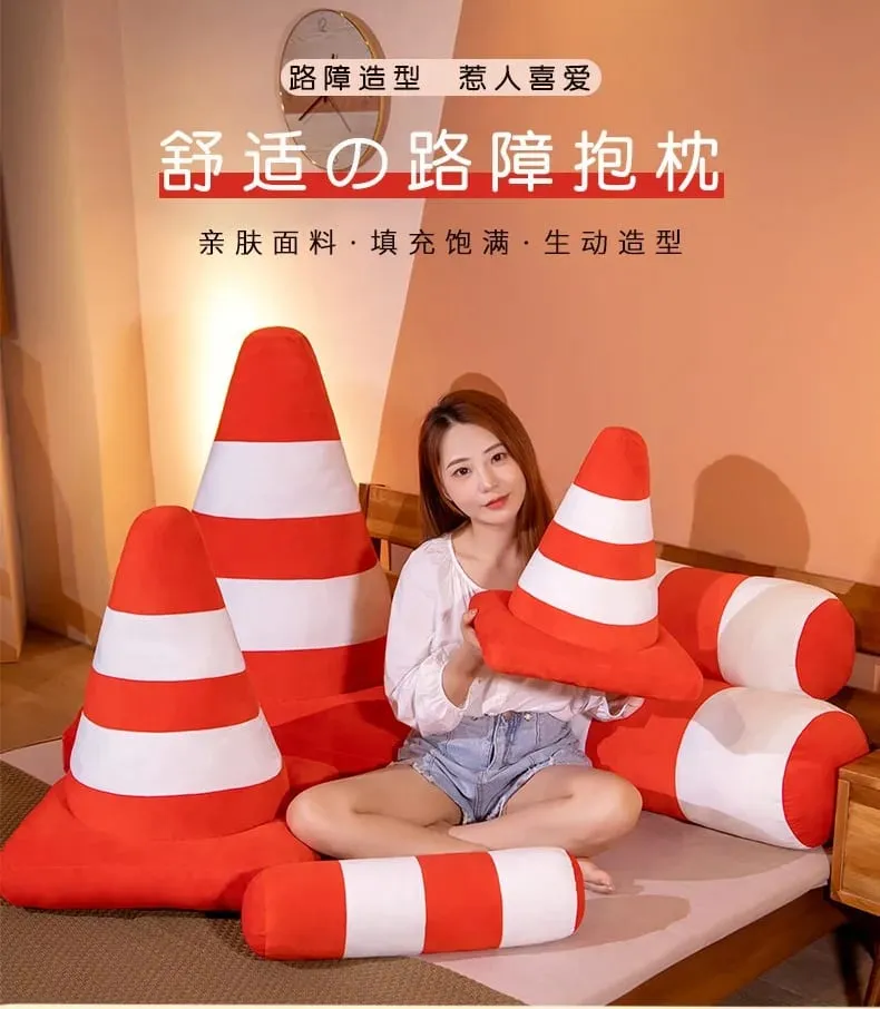 Bantal Mewah Kendaraan Simulasi Laris Mainan Pagar Jalan Penghalang Jalan Kreatif Boneka Lembut untuk Dekorasi Rumah Bantal Tidur Properti — image 8