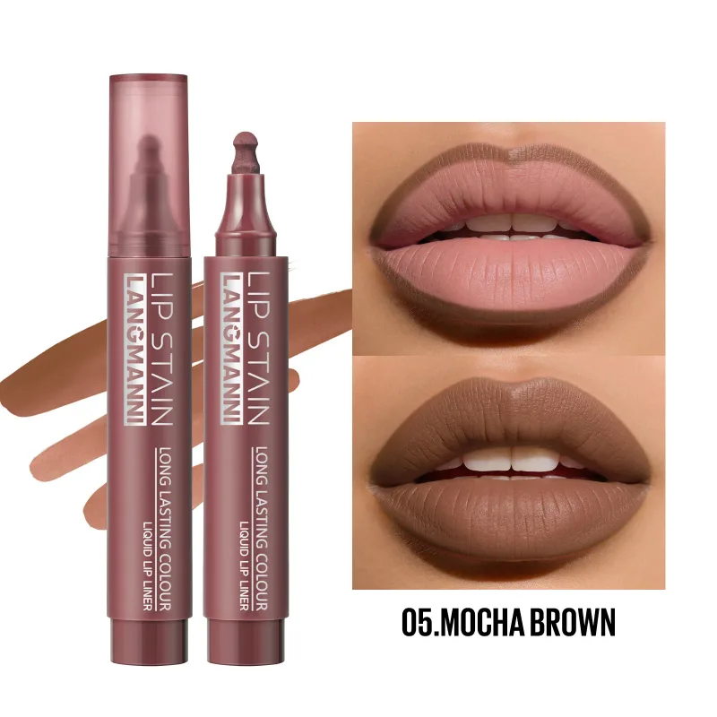Lip Stain Liquid Lip Liner Marker Pen Long Lasting Waterproof Matte Lip Tint Highly Pigmented Nude Lip Contour Makeup For Women — image 10