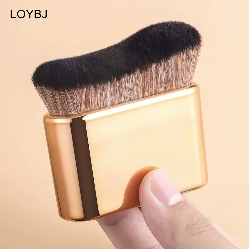 Pennello autoabbronzante per il corpo Pennelli per trucco morbidi dorati Pennello autoabbronzante portatile Strumenti per applicare la crema solare per fondotinta per collo e gambe — image 2