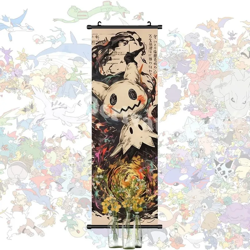 Poster stampato Anime Opere d'arte da parete Gengar Immagini Charizard Dipinto su tela Pikachu Appeso Pergamene Home Room Decor — image 10