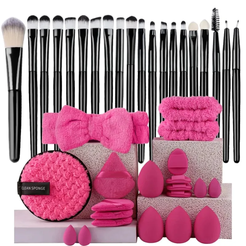 Set Berus Mekap Premium Synthetic Kabuki Foundation Concealers Powder Blush Blending Face Eye Shadow Brush Set — image 18