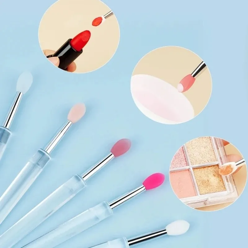 3/5/10PCS Tragbare Silikon Lippen Pinsel Mit Abdeckung Weiche Multifunktionale Lip Balm Applikator Lippenstift Lipgloss Make-Up pinsel — image 4
