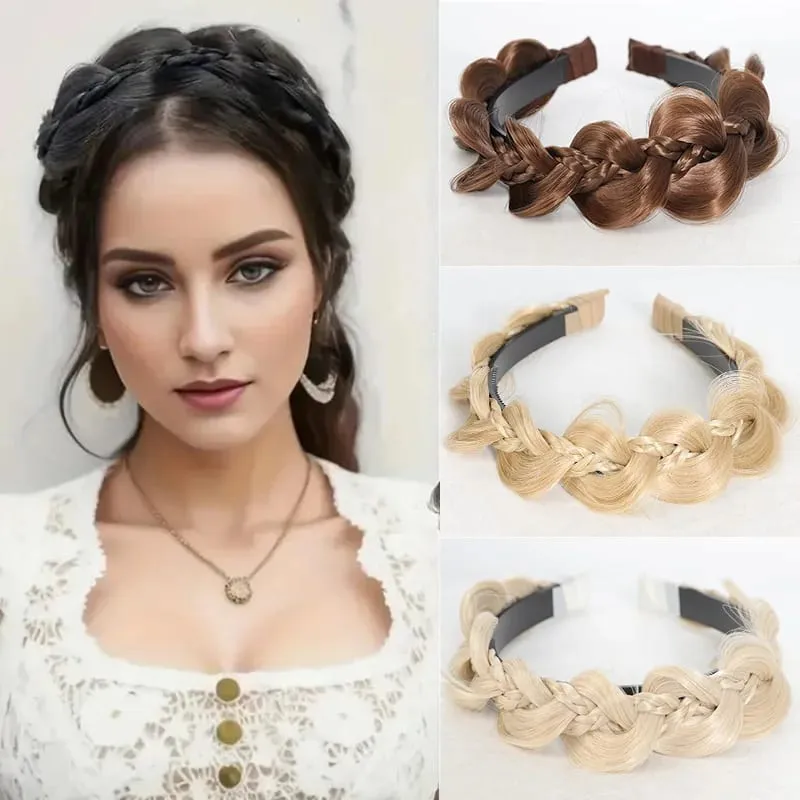 Twist Braid fejpánt szintetikus halcsontfonatos parókás fejpánt 1db csúszásmentes Twist Braid hajkarika hajkiegészítők női lányoknak — image 2