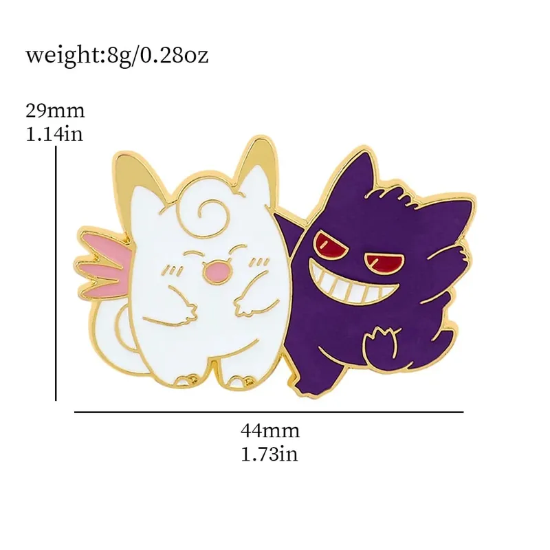 Broches de dessin animé Gengar, épingles à revers en émail pour sac à dos, accessoires de Collection de Fans, broches cadeaux — image 18