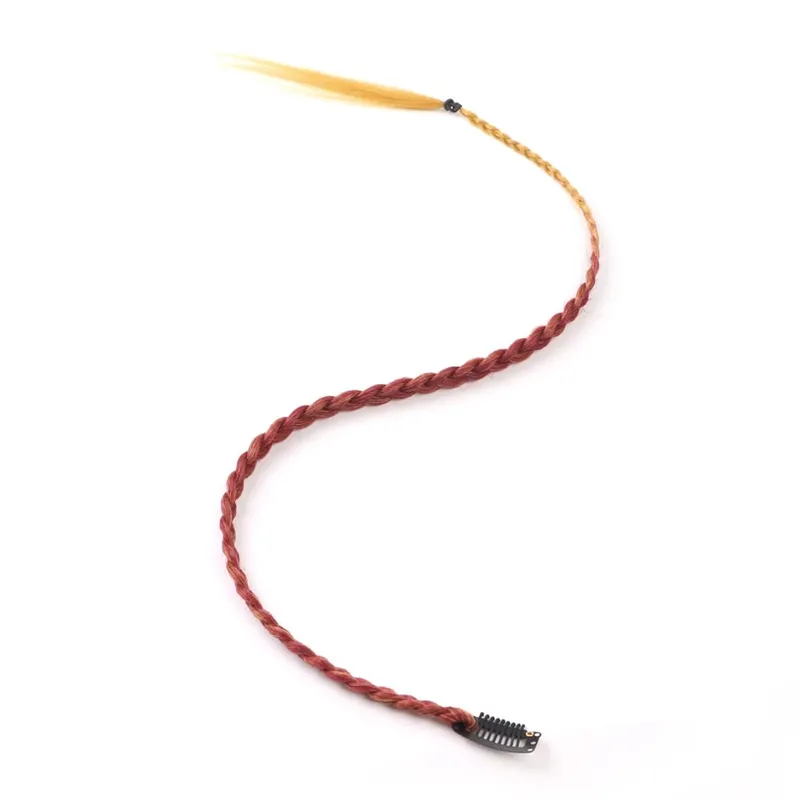 Extensions synthétiques à clips pour femmes, 5 pièces/lot, queue de cheval tressée arc-en-ciel, postiche ombré de 22 pouces, tresse en boîte avec Clip — image 20