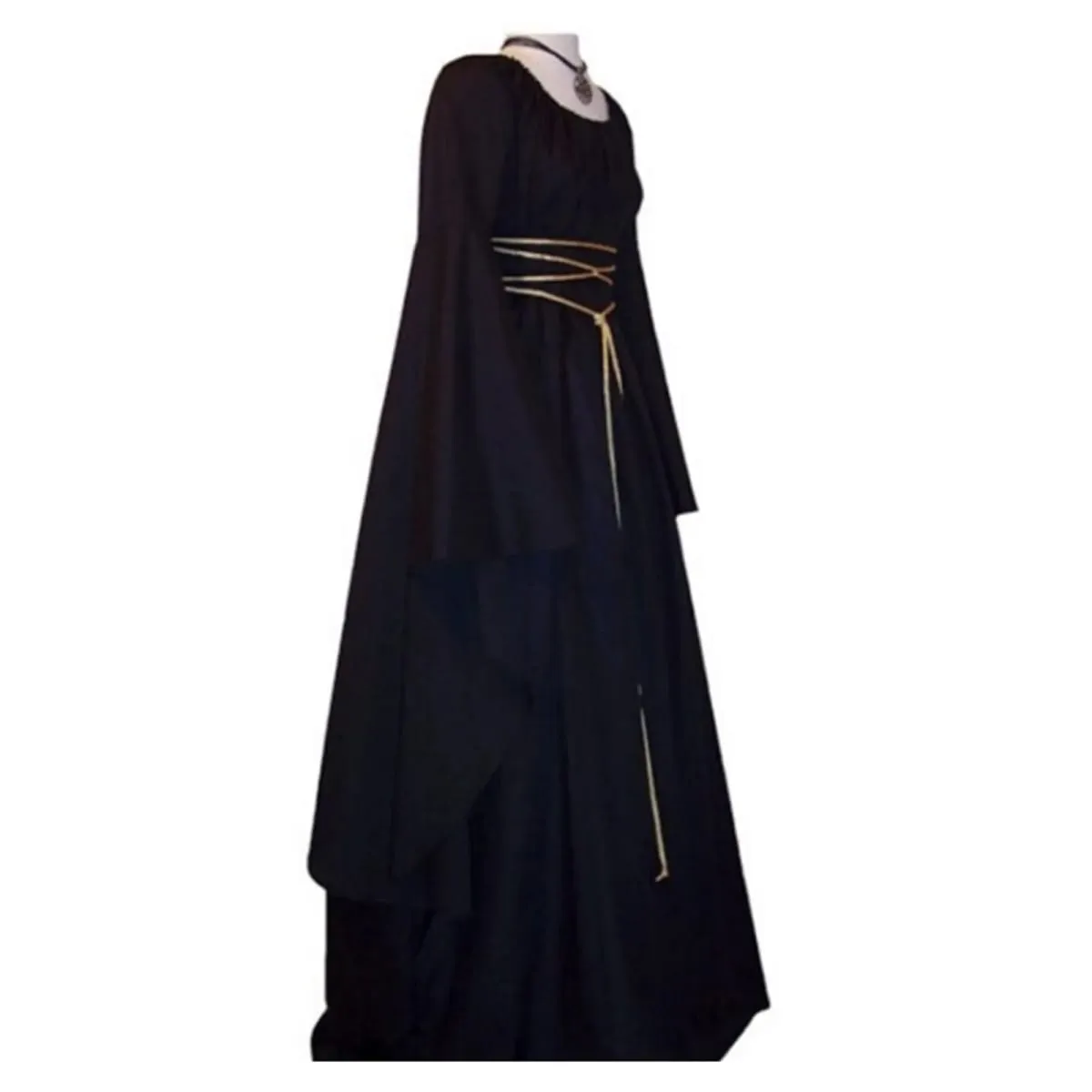 Abiti da donna Costume cosplay medievale vintage Fantasma Strega Vampiro Abito gotico Abito da festa in maschera di Natale di Halloween — image 5
