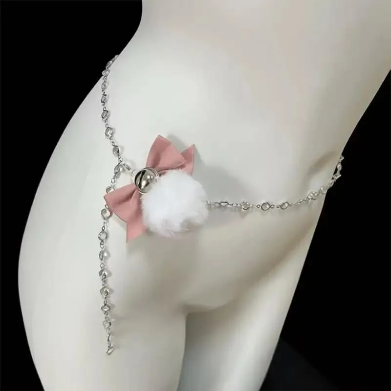 Flauschige Schleife Nippelklammern Glöckchenkragen Körperkette Rosa Brustfesseln BDSM Sexspielzeug für Erwachsene für Frauen — image 12