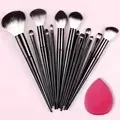 Professiona 13PCS Set Berus Mekap Foundation Eyeshadow Blush Powder Campuran Kosmetik Gebu Lembut Set Lengkap Alat Solekan Wanita