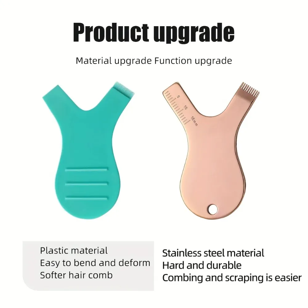 Reuseable Stainless Steel Eyelash Brush Clean Comb Y Shape Grafted Eyelashes Brushes Lifting Curler Eye Lash Extension Perm Tool — image 5