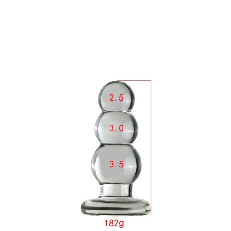 3 ขนาด Big Ball แก้ว Pyrex Anal Dildos Butt Plug คริสตัลช่องคลอดลูกปัดอวัยวะเพศชายปลอมหญิงช่วยตัวเองของเล่นสำหรับผู้ใหญ่ผู้หญิงผู้ชาย — image 9