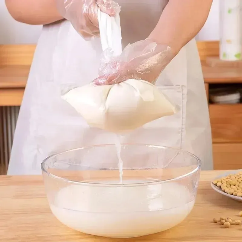 1/3/5Pcs 재사용 가능한 너트 밀크 백 스트레이너 표백되지 않은 나일론 치즈 천 가방 식품 치즈 요구르트 필터 주방 파인 메쉬 스트레이너 — image 2