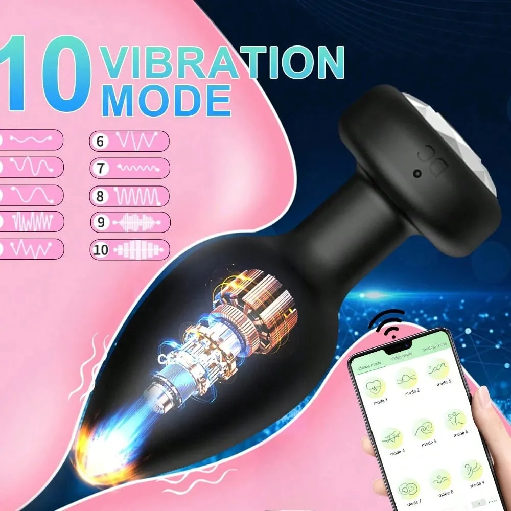 Bluetooth-fjernbetjening Anal Vibrator 10 Modes Butt Plug Mænd Prostata Massager Stimulator Butt Plug Kvinde Onanist Sexlegetøj — image 2