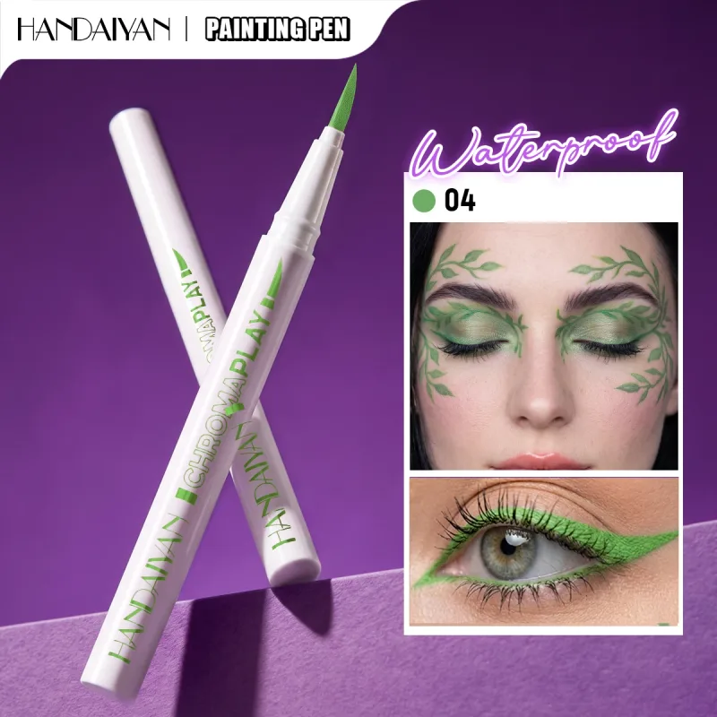 Pensil Celak Cecair Kalis Air Pengeringan Pantas Lukisan Pen Tahan Lama Berwarna-warni Matte Eye Liner Pen Solek Kosmetik Halloween — image 10