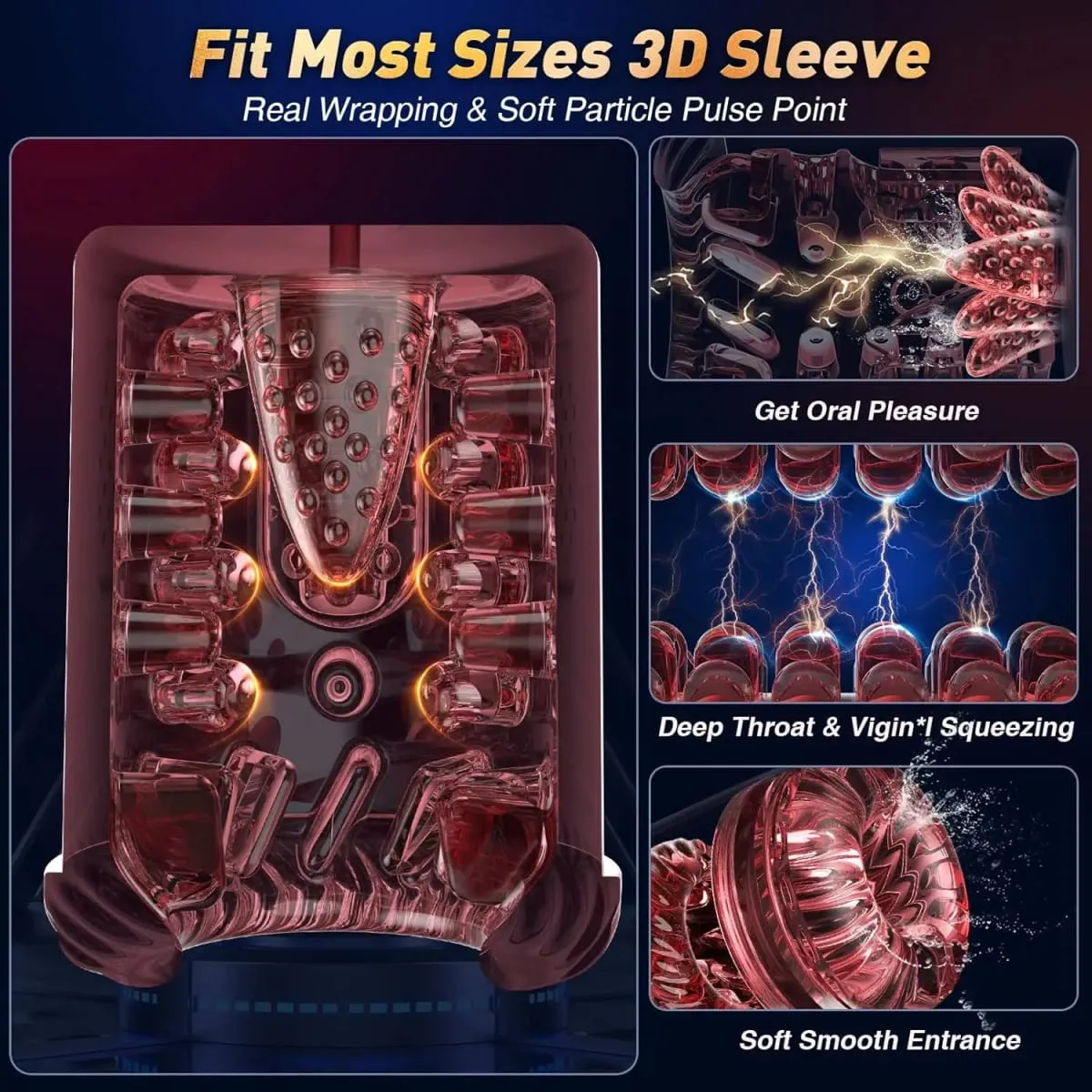 Automatisk manlig masturbator 7 stötande rotation sugande slickfunktion LED-display Vakuum penispump Sexleksaker för män — image 4