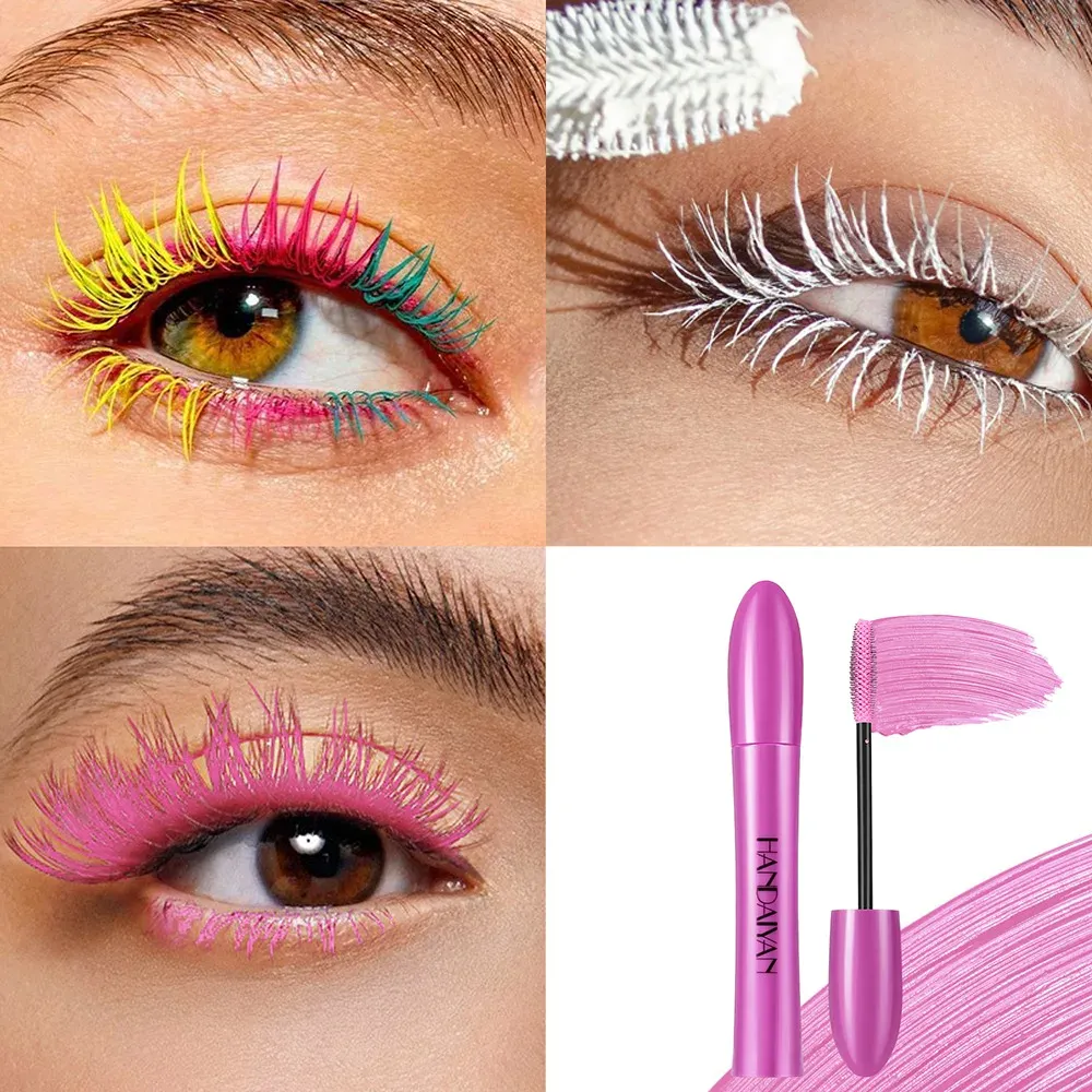10 Warna Maskara Volumizing Kalis Air Kalis Calit Lencong Tahan Lama Nilam Biru Merah Jambu Maskara untuk Kosmetik Tampak Mata Tebal — image 4
