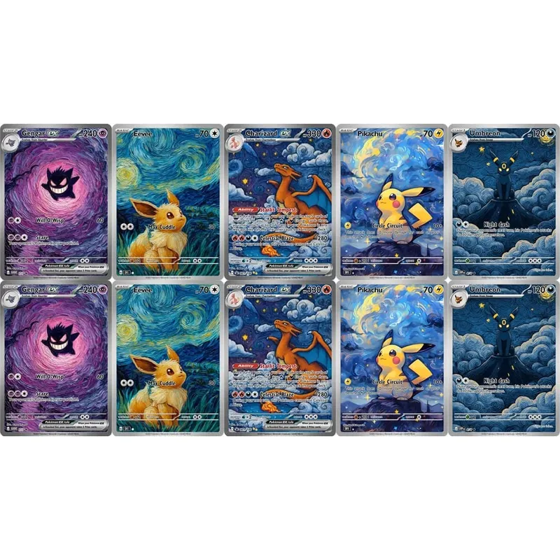 Kad Koleksi Eevee Gengar Umbreon DIY Kad Permainan PTCG Kreativiti Bersinar Hadiah Kad Holografik Jarang — image 6