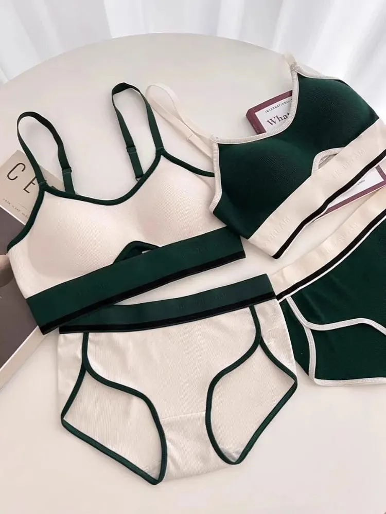 Nahtlose Sport-Bralette für Teenager, kabellos, Anti-Sagging, dünne Körbchen, kleine Bruststütze, Racerback, leichtes BH-Set, Dessous — image 1