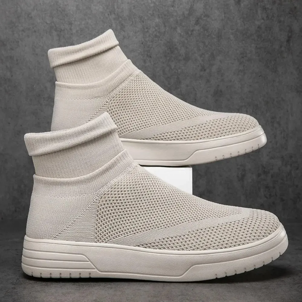 Chaussettes chaussures pour hommes printemps 2026 nouveau Couple chaussettes respirant maille haut chaussures décontractées pour hommes un pied semelle épaisse baskets hommes — image 4
