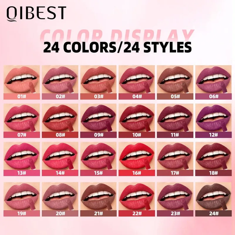 12 Colors Matte Lipgloss Kits Waterproof Long Lasting Liquid Lipstick Nude Purple Lip Mud Cosmetics Sets Lip Glaze Tint