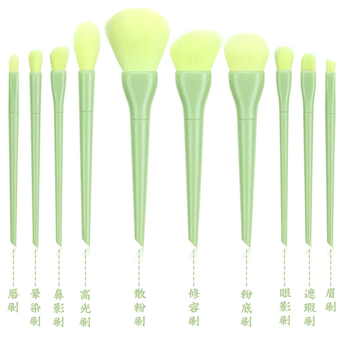 Ensemble de pinceaux de maquillage, poils synthétiques doux, pour fond de teint, Blush, fard à paupières, correcteur, outils cosmétiques pour le visage et les yeux, 10 pièces